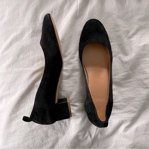 Black Suede Ballet Block Heel - Size 6.5 - J Crew Factory